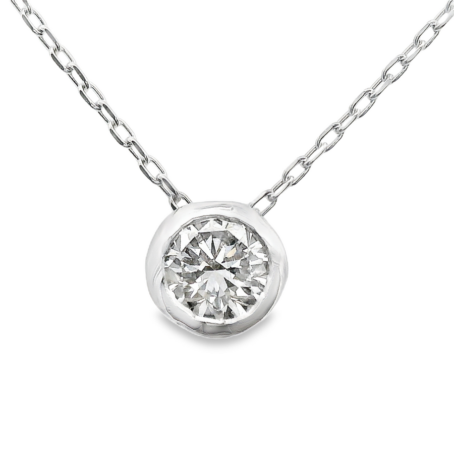 18kt White Gold Natural Diamond Solitaire Pendant (0.23ct)