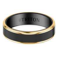 Triton Black & Yellow Tungsten 6mm Polished Finish Ring