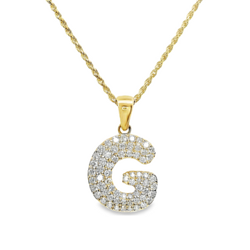 14kt Yellow Gold Lab-Grown Diamond Initial Pendant Pendant (0.7ct)