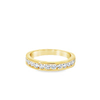 18K Yellow Gold Natural Round Diamond Wedding Band (.67ct)