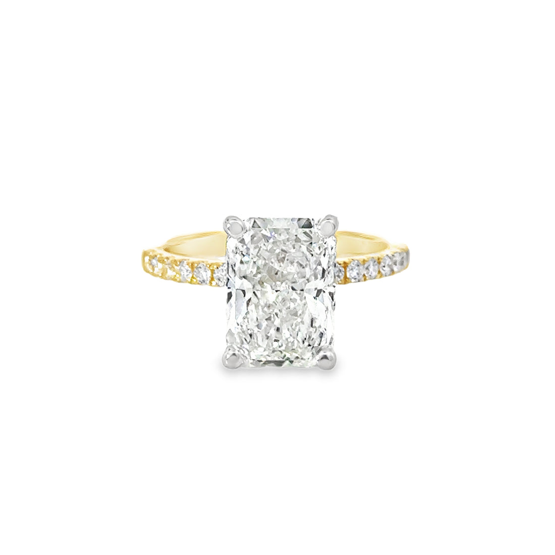 18kt Tu-Tone Gold Lab-Grown Radiant Diamond Engagement Ring (4.35ct)