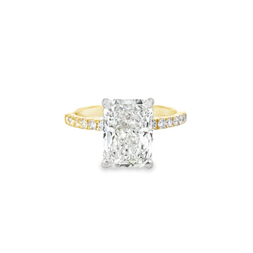 18kt Tu-Tone Gold Lab-Grown Radiant Diamond Engagement Ring (4.35ct)