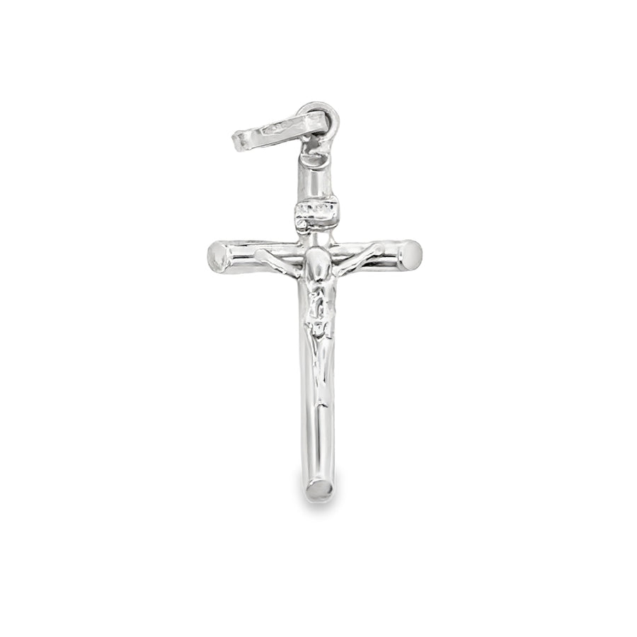 14kt White Gold Italian Made Crucifix Charm (1.95g)