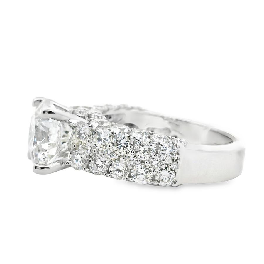18kt White Gold Lab-Grown Round Diamond Engagement Ring (6.04ct)