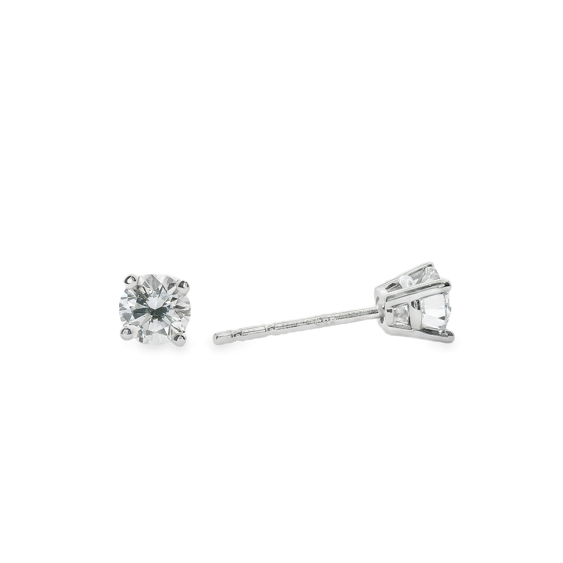 14kt White Gold Lab-Grown Round Diamond Stud Earrings (.48ct)