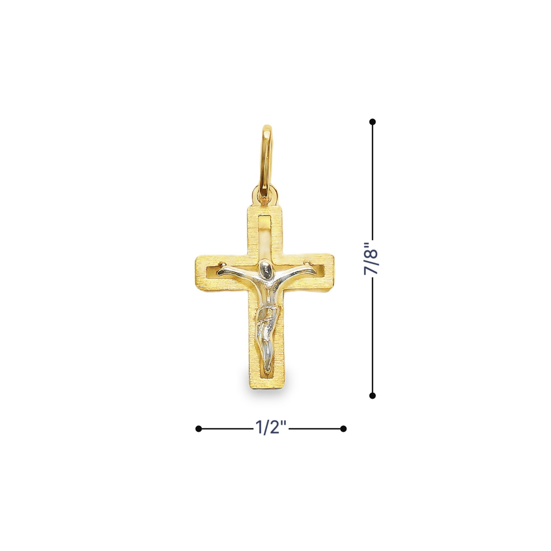 18kt Yellow Gold Italian Made Crucifix Charm (1.12g)