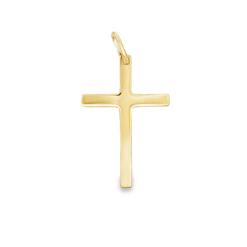 18kt Yellow Gold 29mm Italian Made Cross Pendant (2.29g)