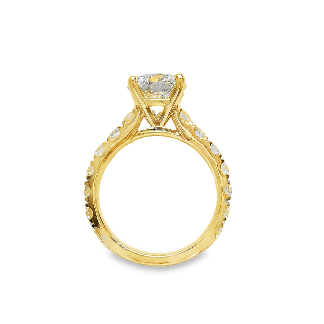18kt Yellow Gold Lab-Grown Round Diamond Engagement Ring (4.49ct)