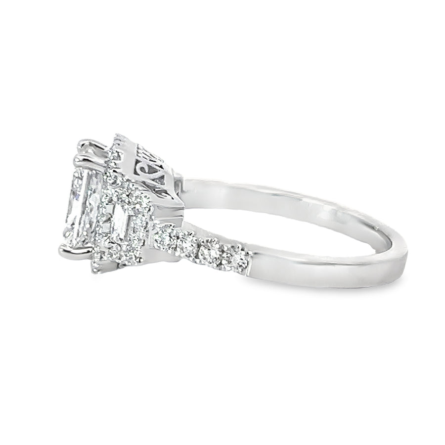 18K White Gold Lab-Grown Radiant Diamond Engagement Ring (1.27ct)