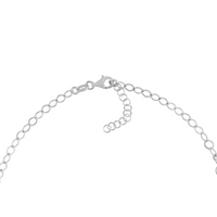 Sterling Silver 11" Fancy Blue CZ Station Adjustable Anklet