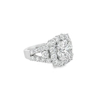 18K White Gold Natural (2.24ct) and Lab-Grown Round Diamond (3.03ct) Engagement Ring