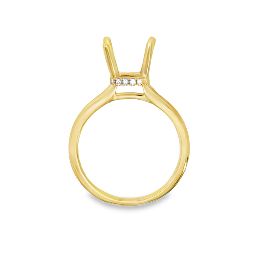 18kt Yellow Gold Natural Round Diamond Semi-Mount Ring (.11ct)