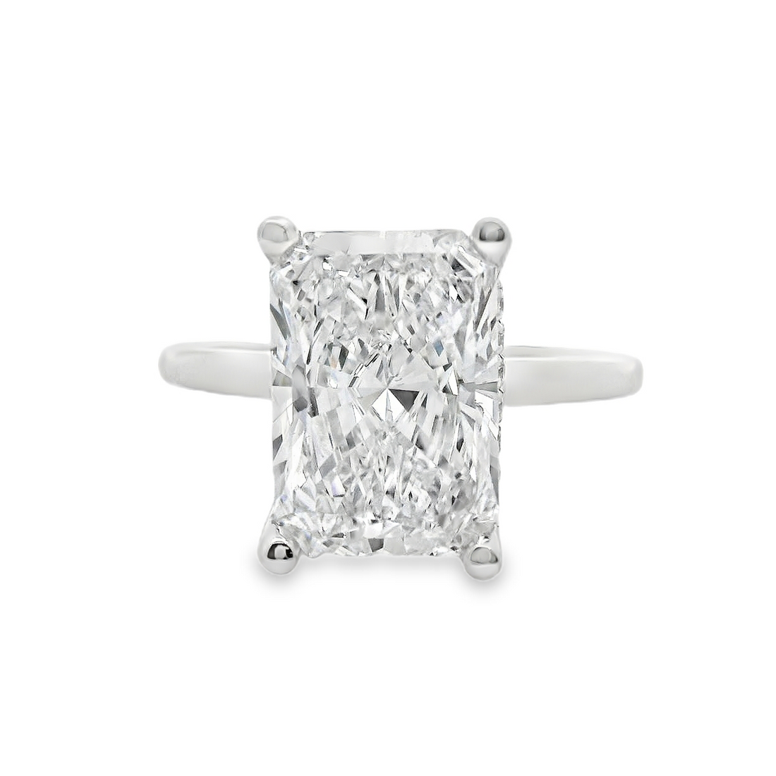 18kt White Gold Lab-Grown Radiant Diamond Engagement Ring (4.18ct)