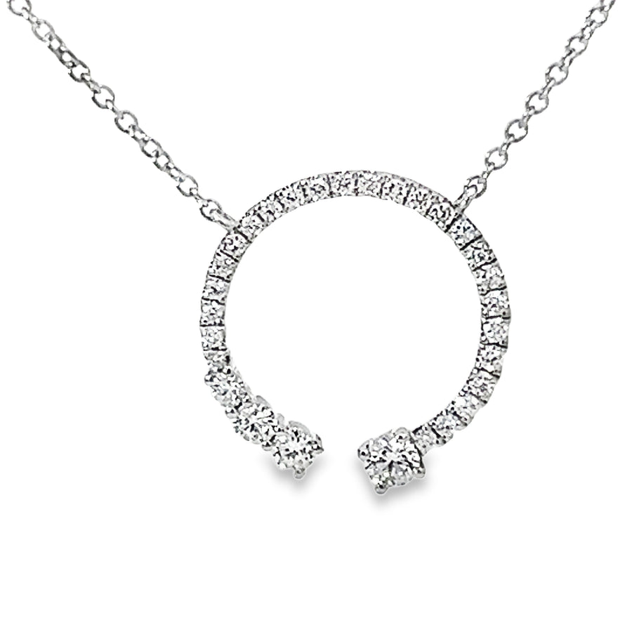 18kt White Gold Natural Diamond Circle Pendant (0.4ct)