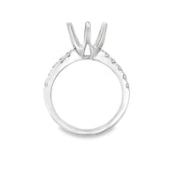 18kt White Gold Prong Set Natural Diamonds Semi-Mount Ring (0.34ct)