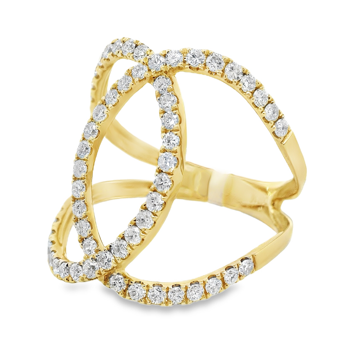 18kt Yellow Gold Natural Diamond Geometric Ring (0.72ct)