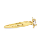 18K Yellow Gold Diamond Halo Lab Grown Diamond Ring (.74ct)