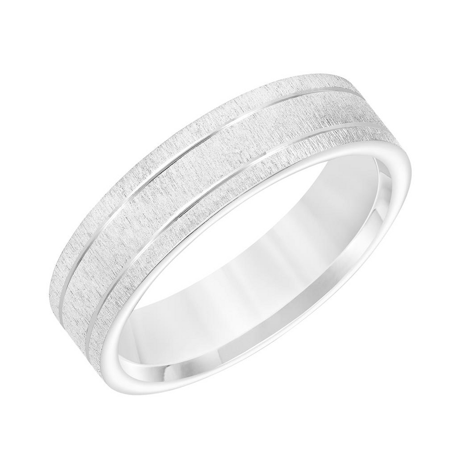 Goldman 14K White Gold 6mm Comfort Fit Wedding Ring