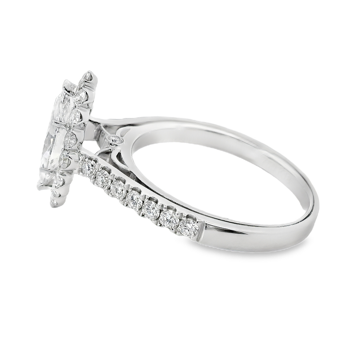 18kt White Gold Lab-Grown Marquise Diamond Engagement Ring (1.66ct)