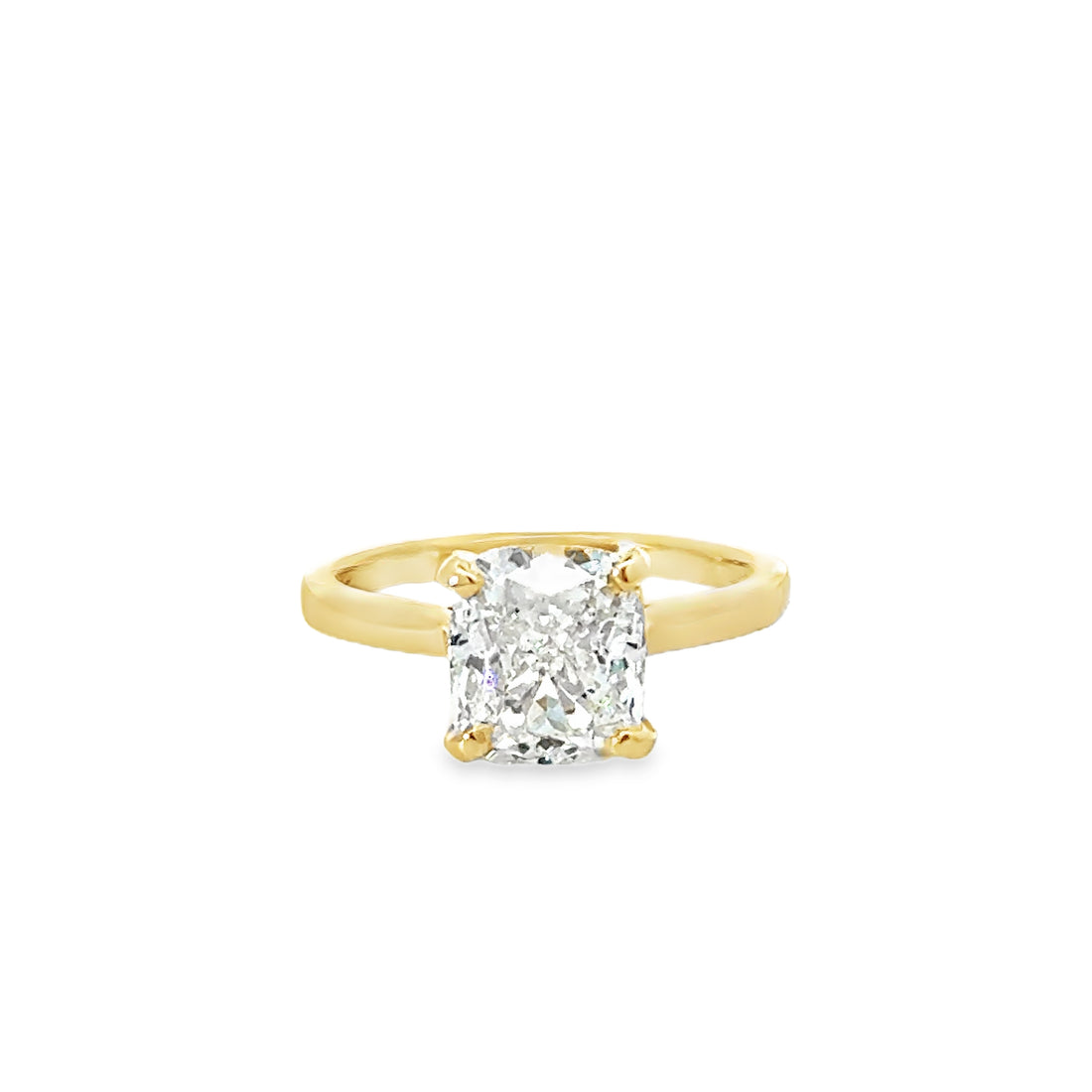 18kt Yellow Gold Lab-Grown Cushion Diamond Engagement Ring (3.12ct)