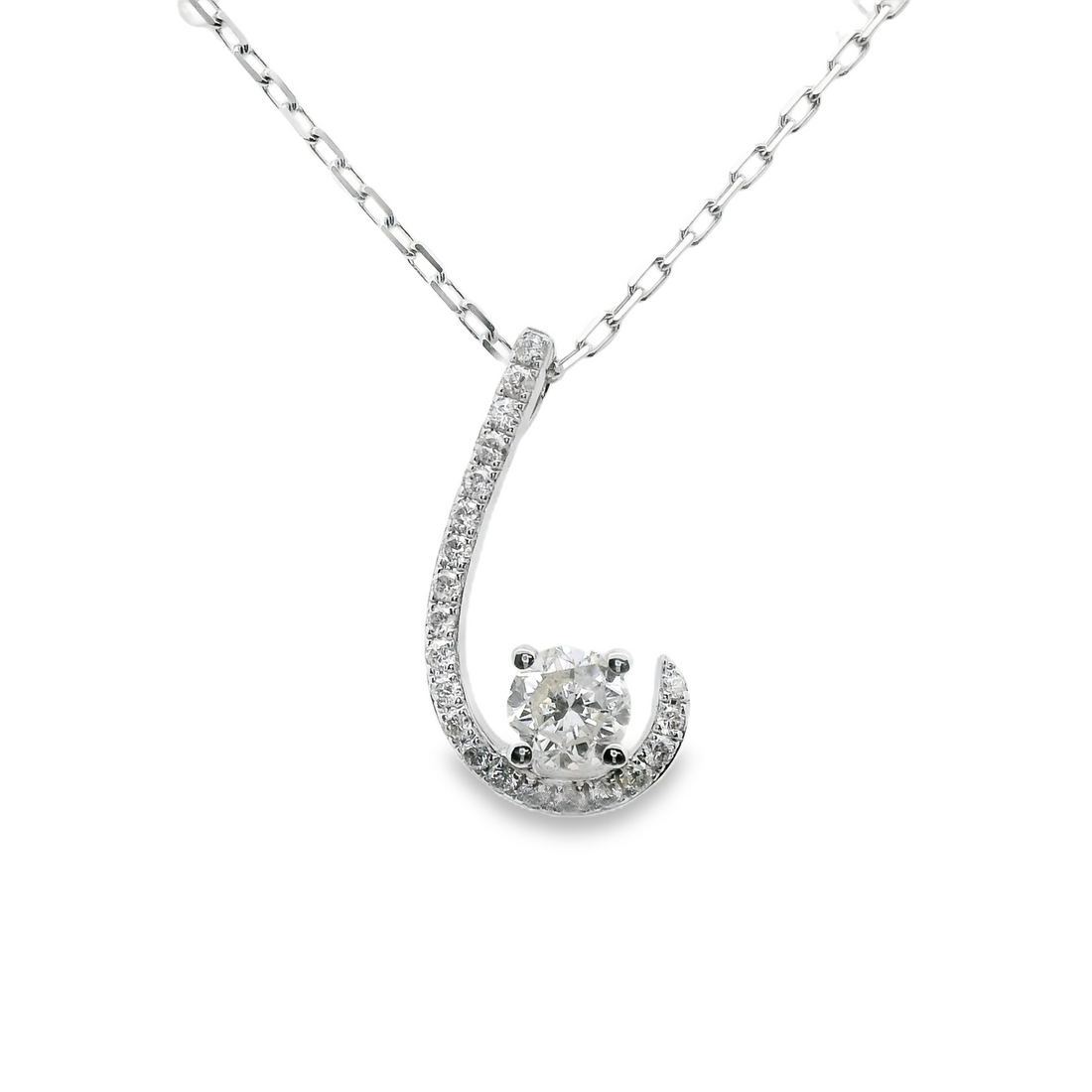 18kt White Gold Natural Diamond Free Form Pendant (0.58ct)