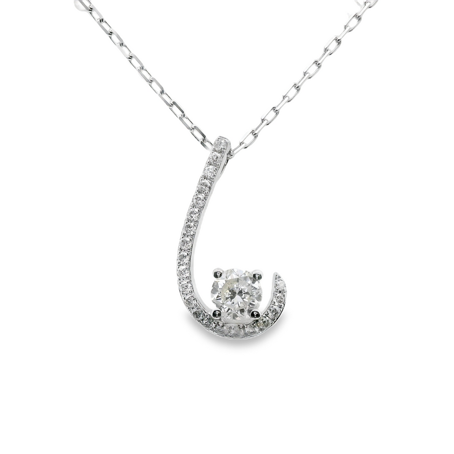 18kt White Gold Natural Diamond Free Form Pendant (0.58ct)