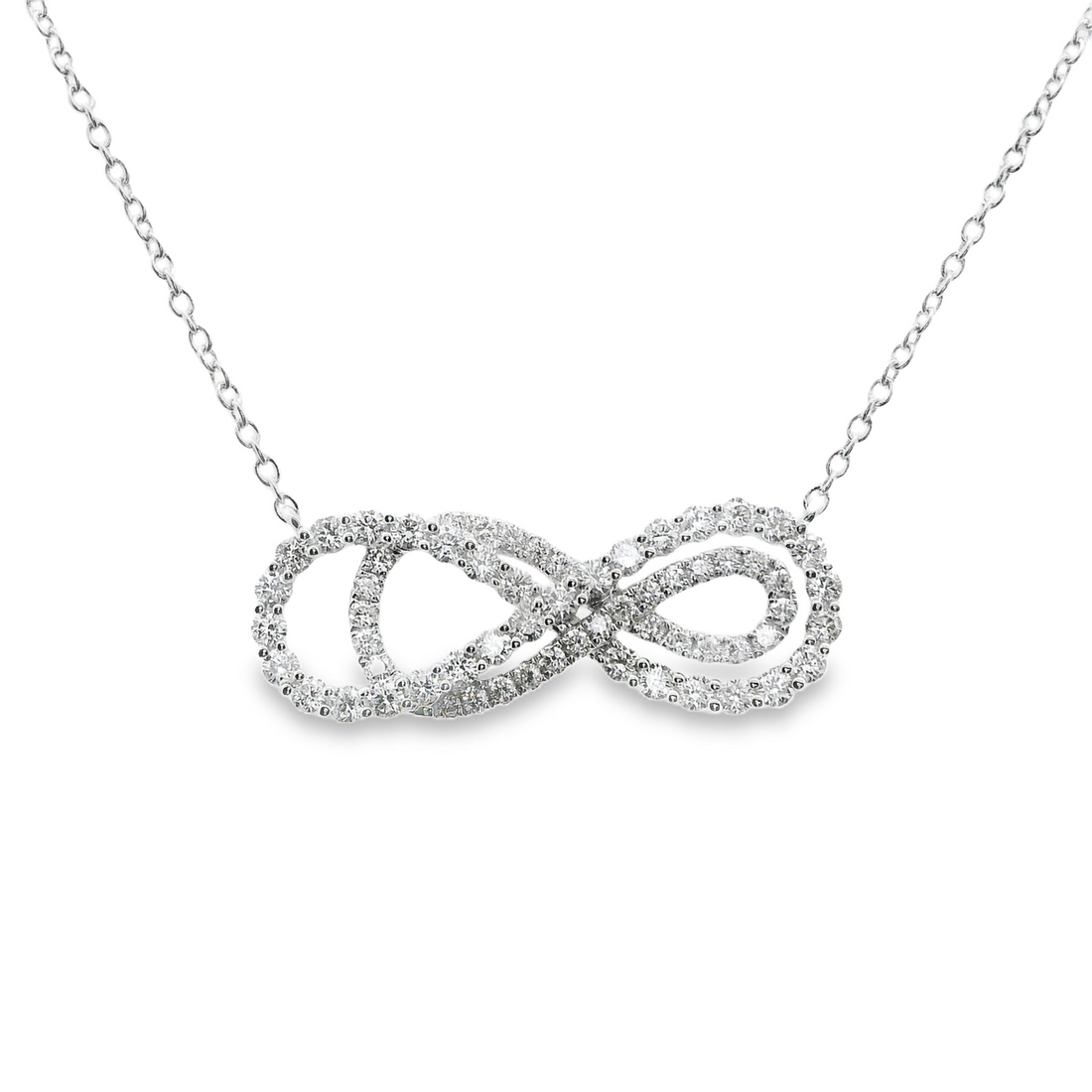 18kt White Gold Natural Diamond Interlocking Pendant (0.75ct)