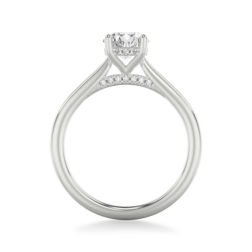 14kt White Gold Natural Round Diamond Semi-Mount Ring (.12ct)