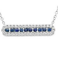 18kt White Gold Natural Sapphires And Natural Diamonds Pendant (0.82ct)