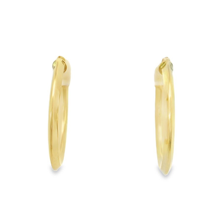 18kt Yellow Gold Italian Made Medium Hoop Earrings (1.00g)