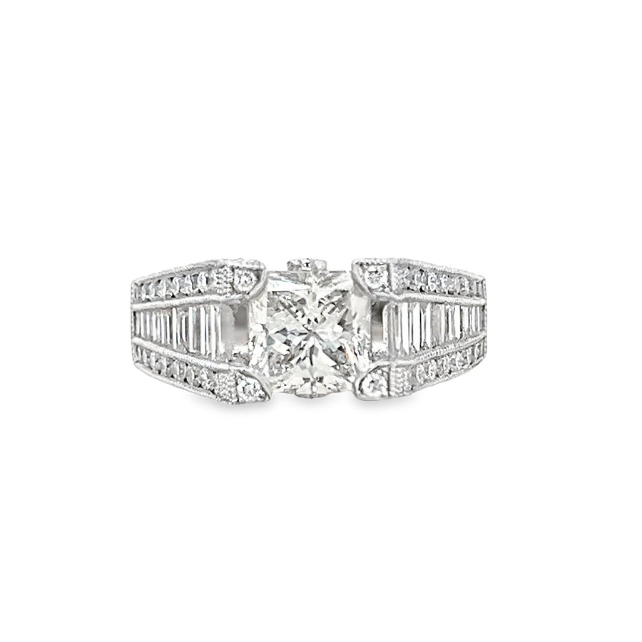 18K White Gold Natural Diamond Engagement Ring (3.03ct)