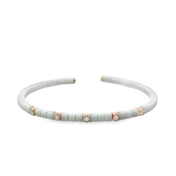 18kt Rosé Gold Natural Diamond Bangle Bracelet (0.34ct)