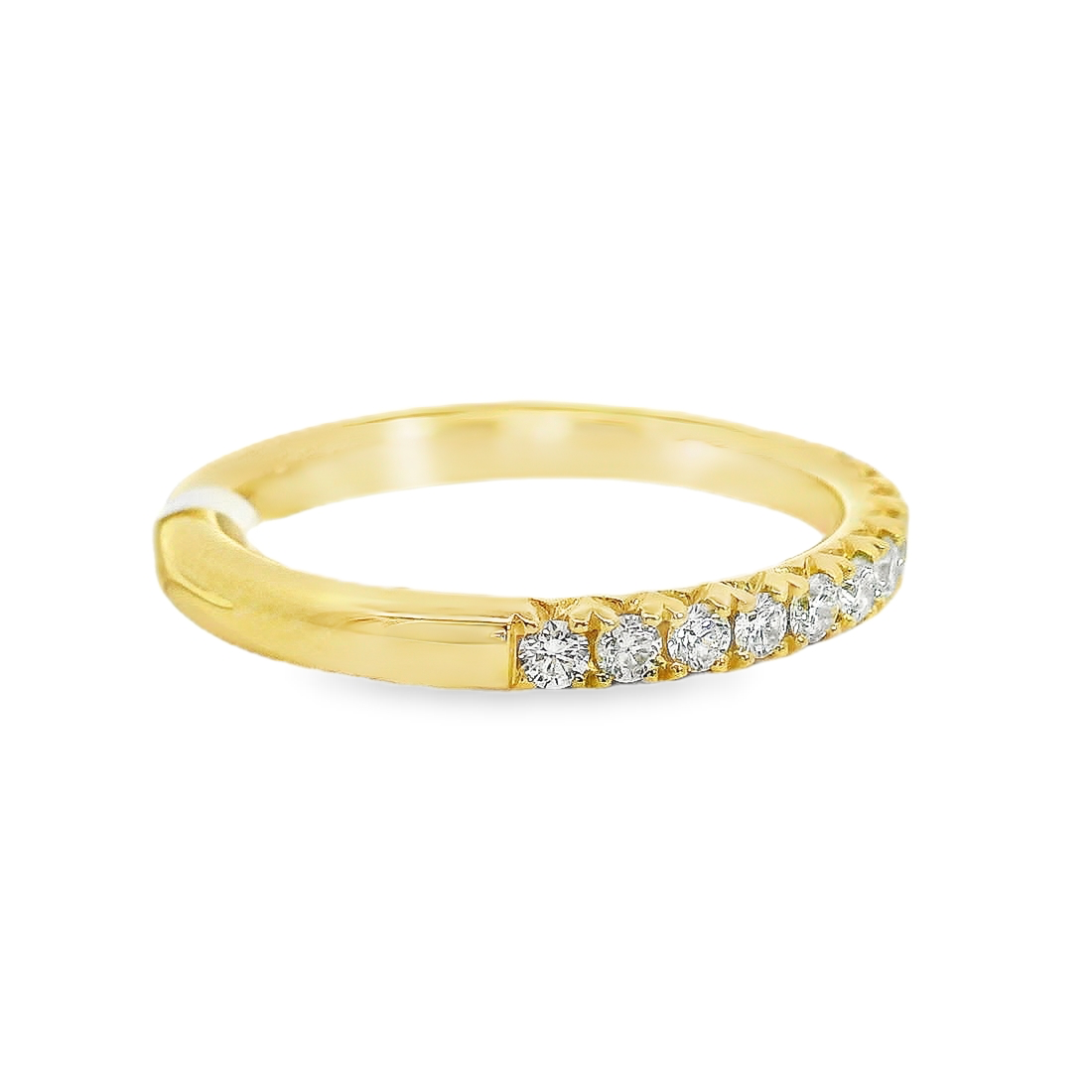 18kt Yellow Gold Natural Round Diamond Prong Set Ring (0.37ct)
