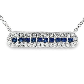 18kt White Gold Natural Sapphires And Natural Diamonds Pendant (0.82ct)