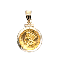 14kt Yellow Gold Fluted Bezel Coin Pendant (1.7g)