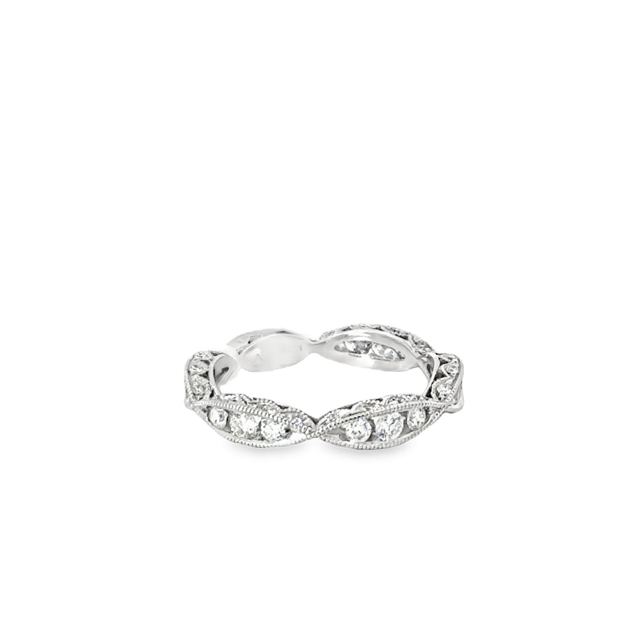 18kt White Gold Diamond Geometric Wedding Ring (0.68ct)