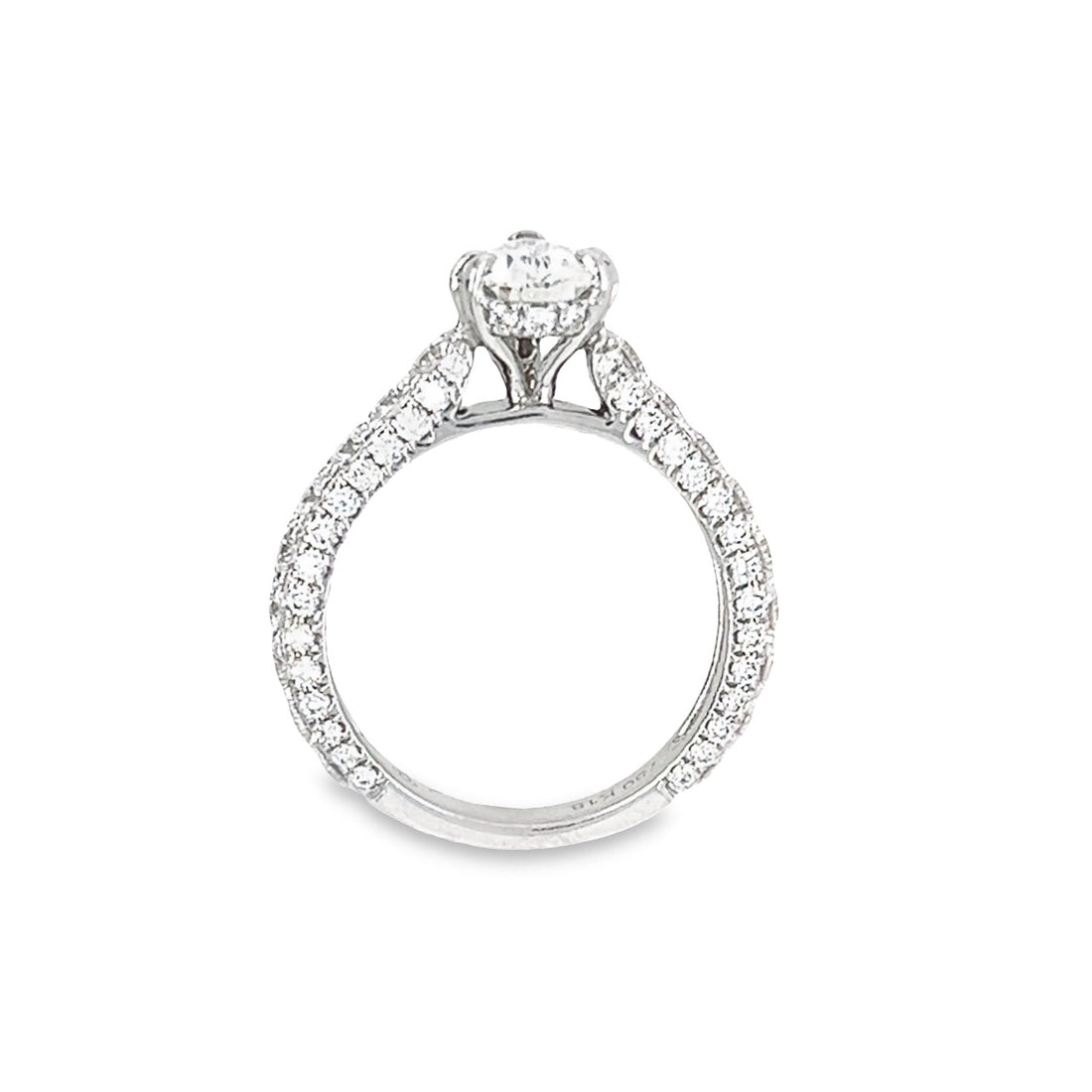 18K White Gold Natural Pear Brilliant Diamond Engagement Ring (1.02ct)