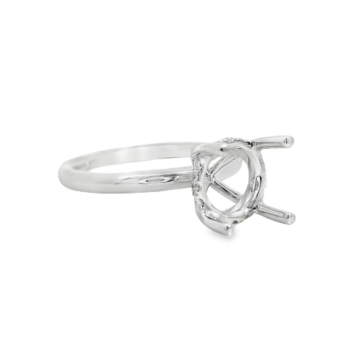 18kt White Gold Natural Round Diamond Semi-Mount Ring (.11ct)