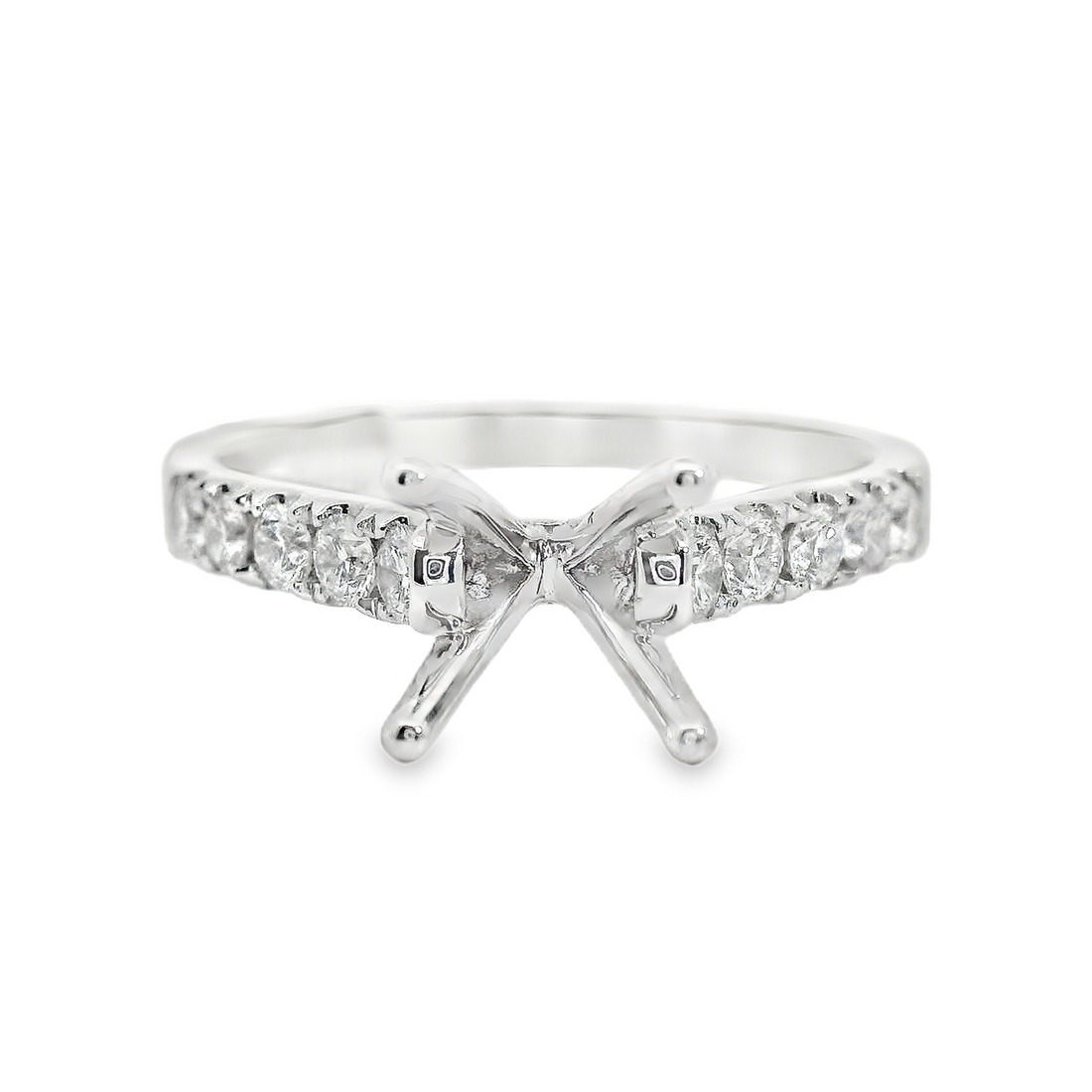 18kt White Gold Full-Cut Diamond Semi-Mount Ring (.47ct)