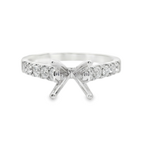 18kt White Gold Full-Cut Diamond Semi-Mount Ring (.47ct)