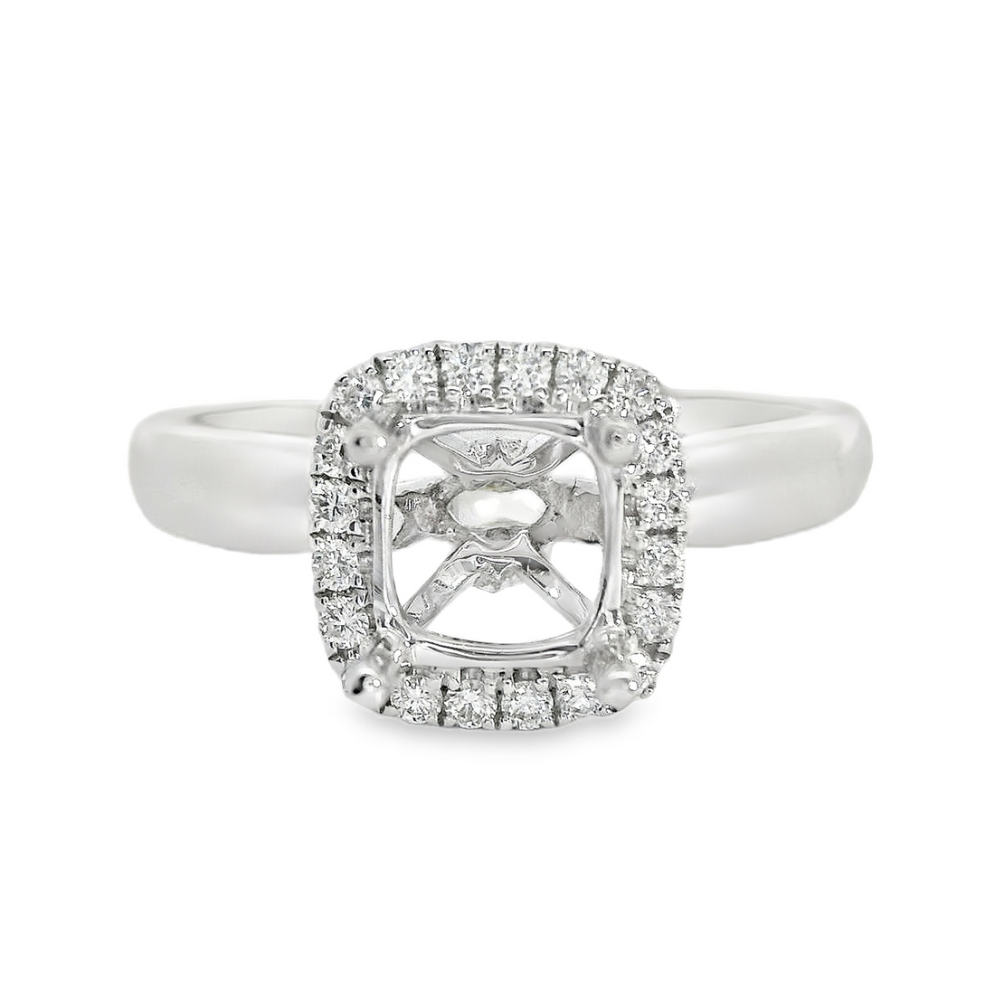 18kt White Gold Full-Cut Diamond Semi-Mount Ring (.13ct)