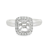 18kt White Gold Full-Cut Diamond Semi-Mount Ring (.13ct)