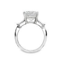 18kt White Gold Lab-Grown Cushion & Natural Baguette Diamonds Engagement Ring (4.30ct)