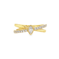 18K Yellow Gold Marquise Diamond Ring (.15ct)