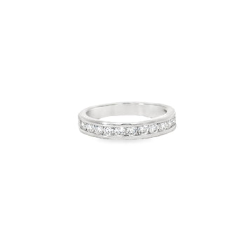 18K White Gold Natural Round Diamond Wedding Ring (.67ct)