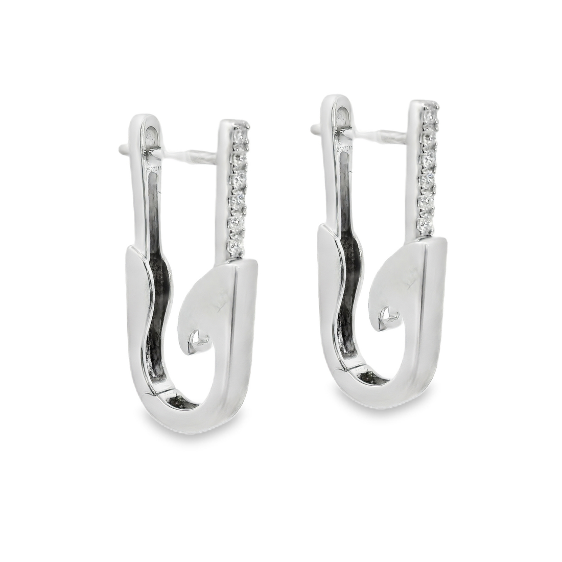 18kt White Gold Round Natural Diamond Drop Earrings (.08ct)