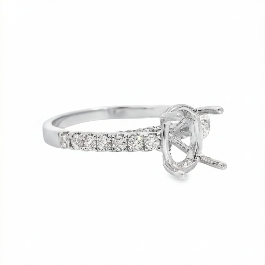 18kt White Gold Full-Cut Diamond Semi-Mount Ring (.35ct)