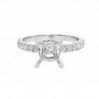 18kt White Gold Full-Cut Diamond Hidden Halo Semi-Mount Ring (.36ct)