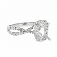 18kt White Gold Full-Cut Diamond Halo Semi-Mount Ring (.38ct)