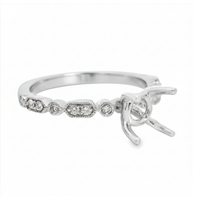 18kt White Gold Full-Cut Diamond Semi-Mount Ring (.13ct)